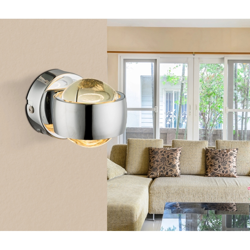Globo - Aplica de perete LED LED/7W/230V 3000K crom lucios