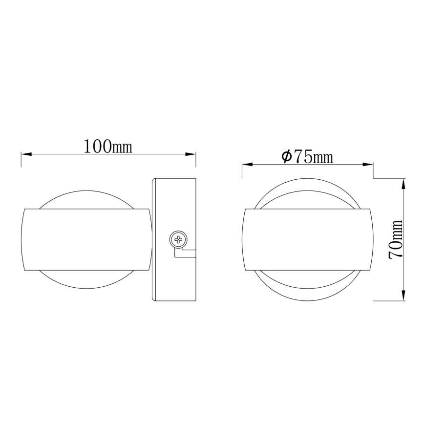 Globo - Aplica de perete LED LED/7W/230V 3000K crom lucios