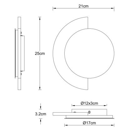 Globo - LED Aplică de perete LED/12W/230V 3000K