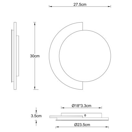 Globo - Aplică de perete LED/14W/230V 3000K