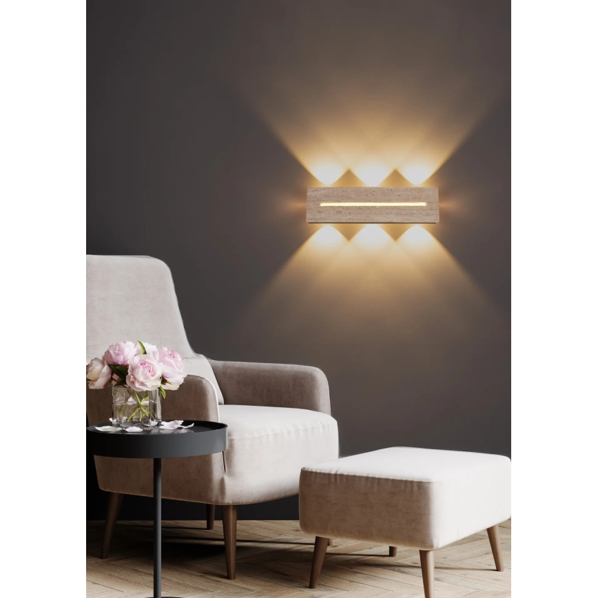 Globo - Aplică de perete LED/17W/230V 3000K 40 cm travertin