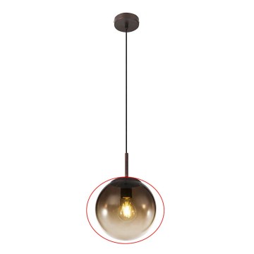 Globo - Abajur de schimb pentru candelabru, diametru 20 cm, maro fumuriu