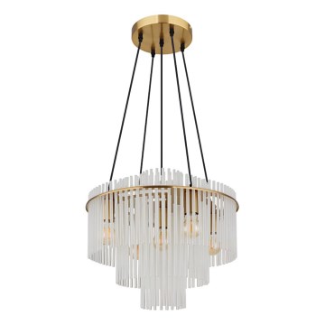 Globo - Candelabru suspendat pe cablu 5xE27/60W/230V auriu