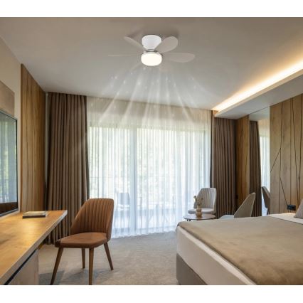 Globo - Ventilator de tavan LED dimabil LED/5W/230V 2700-6500K bej + telecomandă