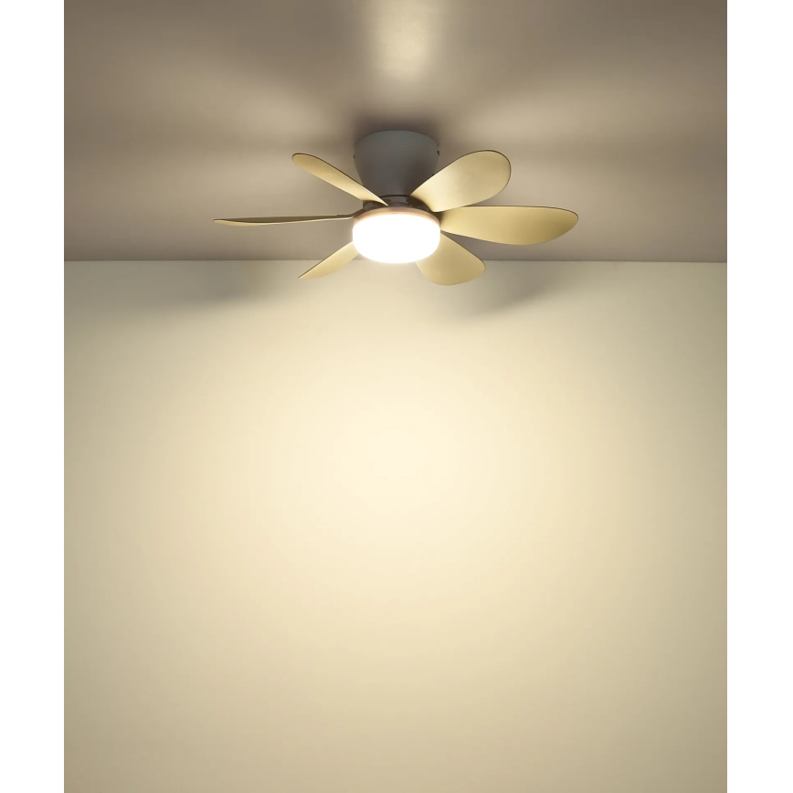 Globo - Ventilator de tavan LED dimabil LED/5W/230V 2700-6500K bej + telecomandă