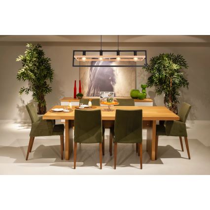 Globo ERICA 15575-4H - lustră pe cablu, 4xE27/40W/230V, negru/bej