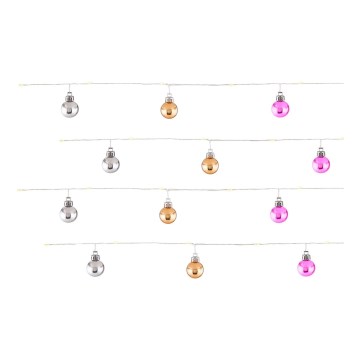 Globo - Ghirlandă LED, 20 LED-uri, 2,2 m, alimentare 2x AA, alb cald