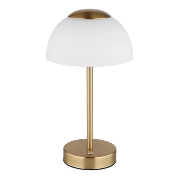 Globo - Lampă de birou LED reîncărcabilă, dimmabilă, 2,5W/5V, 1800 mAh, 2700K/4000K/6500K, alamă