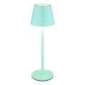 Globo - Lampă de masă de exterior LED dimabilă, tactilă, reîncărcabilă, 3-în-1 LED/3W/5V 3000/4000/5000K IP54 1800 mAh verde mentă