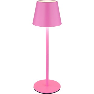 Globo - Lampă de masă LED pentru exterior, reîncărcabilă, tactilă și reglabilă, 3 în 1, LED/3W/5V, 3000/4000/5000K, IP54, 1800 mAh, roz