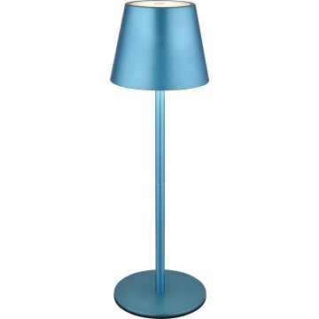Globo - Lampă de masă pentru exterior cu LED, reîncărcabilă, cu control tactil și reglabilă, 3 în 1, LED/3W/5V, 3000/4000/5000K, IP54, 1800 mAh, albastră