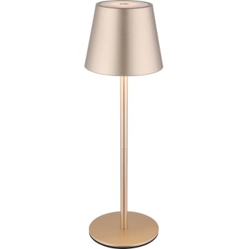 Globo - Lampă de masă pentru exterior, reglabilă prin atingere, reîncărcabilă, 3-în-1 LED/3W/5V 3000/4000/5000K IP54 1800 mAh alamă