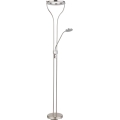 Globo - Lampă de podea LED reglabilă LED/20W/230V + LED/4W 3000K crom mat