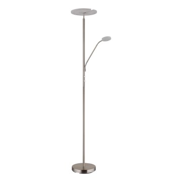 Globo - Lampă LED de podea dimabilă LED/28W/230V + LED/5W 3000K crom lucios