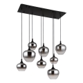 Globo - Lampă suspendată pe cablu 8xE27/40W/230V neagră