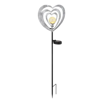 Globo - LED Lampă solară LED/3V IP44 300 mAh inimă argintie
