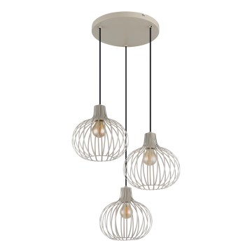 Globo - Lustră suspendată cu cablu 3xE27/40W/230V bej