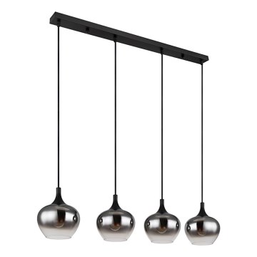 Globo - Lustră suspendată pe cablu 4xE27/40W/230V negru