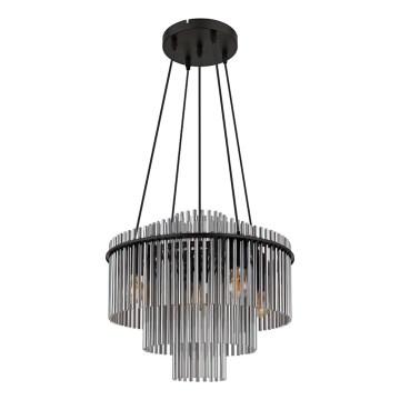 Globo - Lustră suspendată pe cablu 5xE27/60W/230V neagră