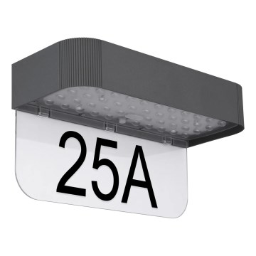 Globo - Placă LED solară pentru număr de casă, 6W, 3,7V, IP54, 1800 mAh