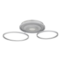 Globo - Plafonieră LED dimabilă LED/40W/230V 2700-6500K 57x99,2 cm argintie + telecomandă