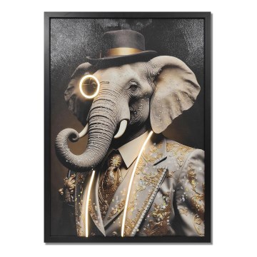 Globo - Tablou decorativ LED iluminat reîncărcabil, 5W/5V, baterie 1000 mAh, elefant