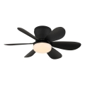 Globo - Ventilator de tavan cu LED dimabil, 5W/230V, 2700-6500K, negru, cu telecomandă