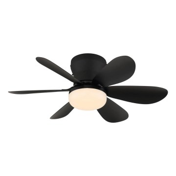 Globo - Ventilator de tavan cu LED dimabil, 5W/230V, 2700-6500K, negru, cu telecomandă