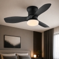 Globo - Ventilator de tavan dimabil LED/15W/230V 2700-6500K negru + telecomandă