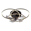 Globo - Ventilator de tavan LED cu lumină reglabilă, 40W/230V, 3000-6500K, negru, cu telecomandă