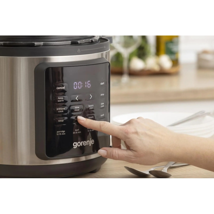 GORENJE GMC6SBK - Oală electrică multifuncțională 6 l 8 în 1 1000W/230V inox