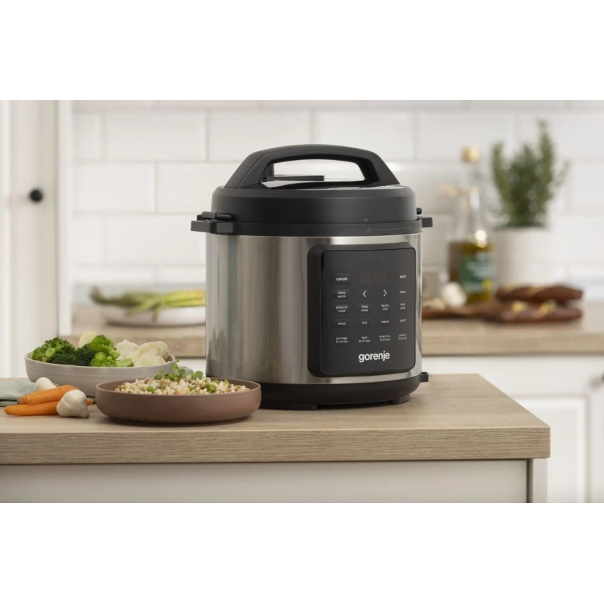 GORENJE GMC6SBK - Oală electrică multifuncțională 6 l 8 în 1 1000W/230V inox