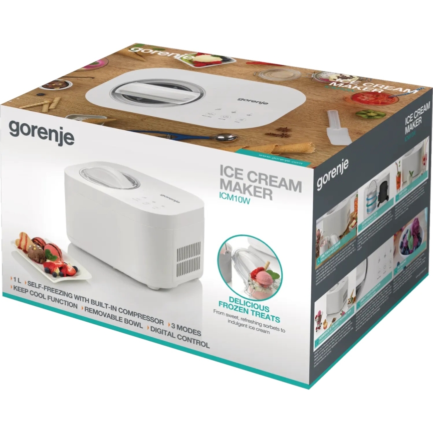 GORENJE ICM10W - Aparat de înghețată 100W/230V alb