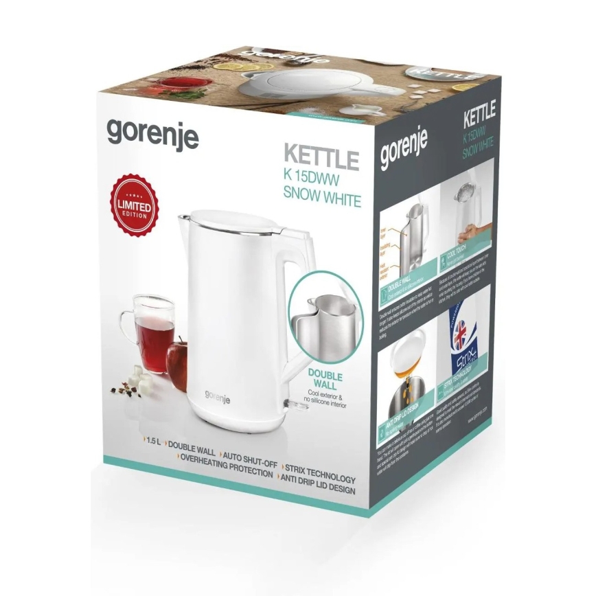 GORENJE K15DWW - Fierbător electric 1,5 l, 2200 W/230 V, alb