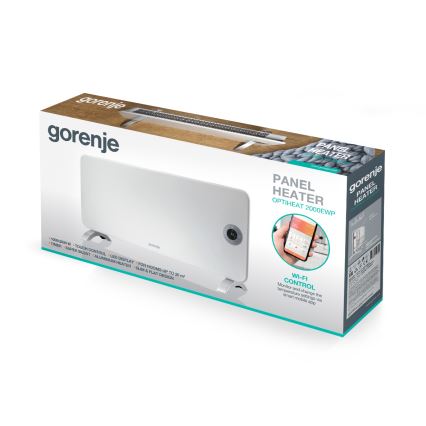 GORENJE OPTIHEAT 2000EWP - Încălzitor electric inteligent/convector 2000W IP44 Wi-Fi alb