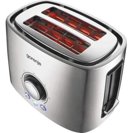 GORENJE T1000E - Prăjitor de pâine cu două fante și suport de încălzire, 1000W/230V, inox