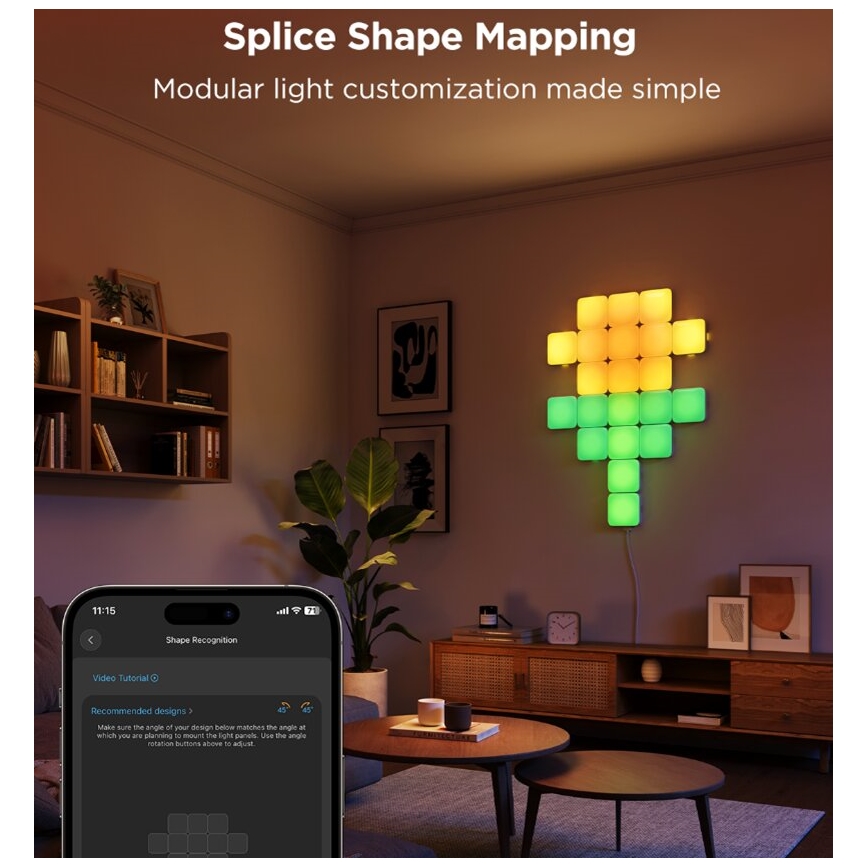 Govee - 10x panou mini RGBIC inteligent Wi-Fi