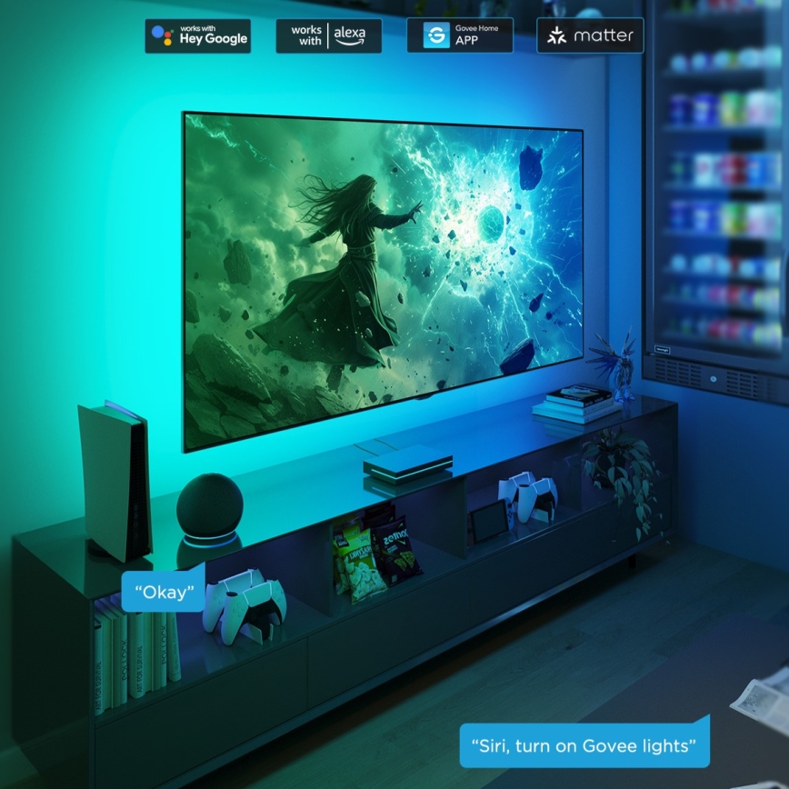 Govee - AI Sync Box 2 Iluminare RGBICW pentru Smart TV 55-65 Wi-Fi