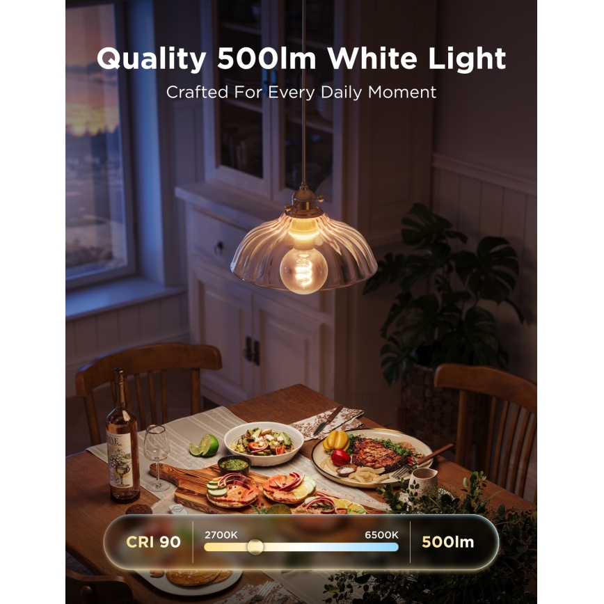 Govee - Bec LED RGBWW dimabil Smart MATTER G80 E27/5W/230V 2700-6500K Wi-Fi