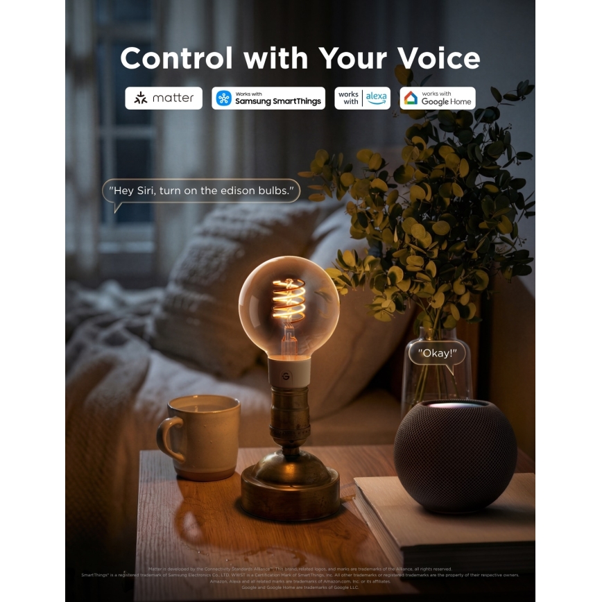 Govee - Bec LED RGBWW dimabil Smart MATTER G80 E27/5W/230V 2700-6500K Wi-Fi