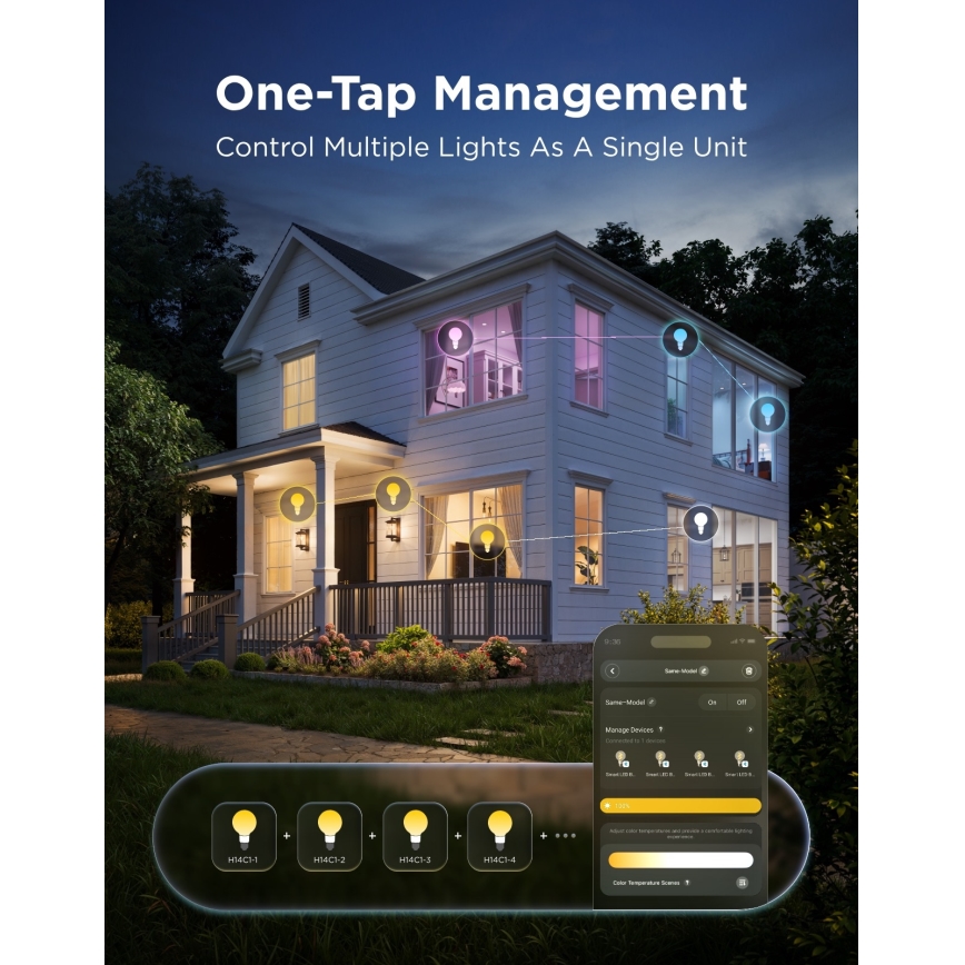 Govee - Bec LED RGBWW dimabil Smart MATTER G80 E27/5W/230V 2700-6500K Wi-Fi