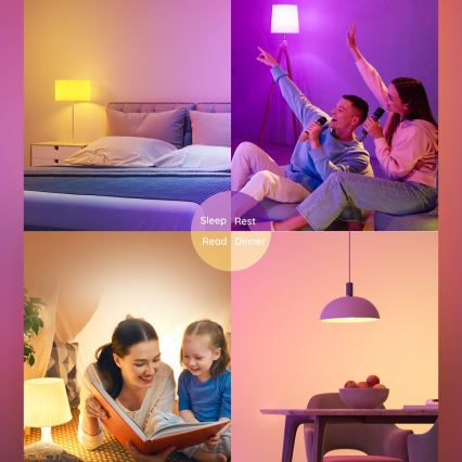 Govee - LED RGBWW Bec dimabil Smart MATTER E27/9W/230V 2700-6500K Wi-Fi