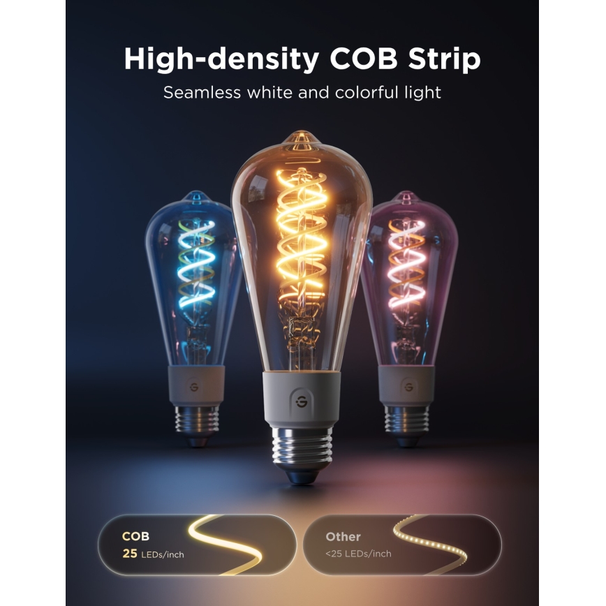 Govee - bec LED RGBWW reglabil Smart MATTER ST64 E27/5W/230V 2700-6500K Wi-Fi