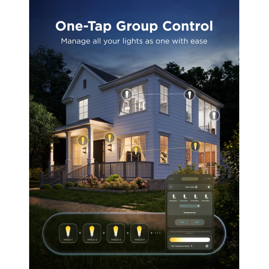 Govee - bec LED RGBWW reglabil Smart MATTER ST64 E27/5W/230V 2700-6500K Wi-Fi