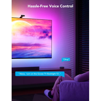 Govee - DreamView T2 DUAL TV 75-85 SMART LED iluminare ambientală RGBIC Wi-Fi + telecomandă