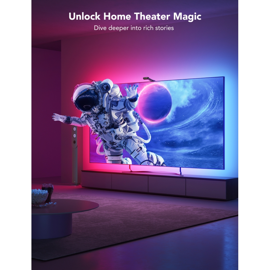 Govee - DreamView T2 DUAL TV 75-85 SMART LED iluminare ambientală RGBIC Wi-Fi + telecomandă