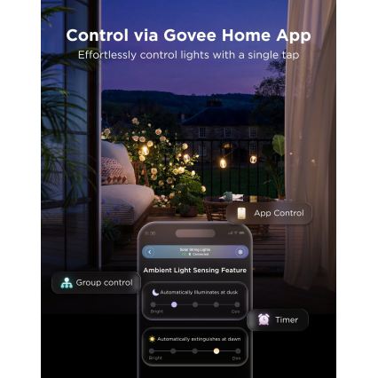 Govee - Ghirlandă solară LED RGBICW 8xLED/6W/5V Wi-Fi Matter IP67