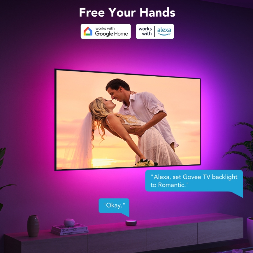 Govee - Iluminare ambientală LED SMART RGBIC pentru TV 40-50 cu Wi-Fi