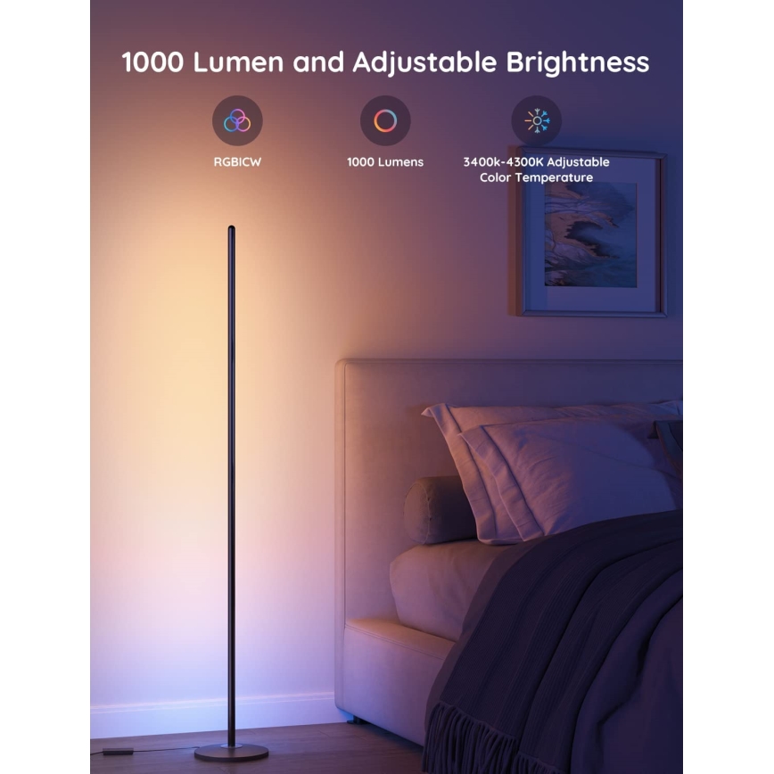 Govee - Lampă de podea LED RGBW reglabilă LITE MATTER LED/24W/230V Wi-Fi 36 cm