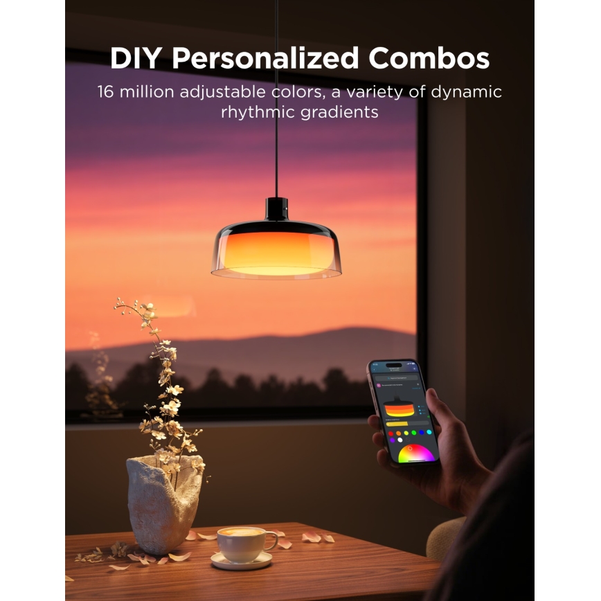 Govee - Lampă suspendată LED RGBICWW, reglabilă, cu cablu, LED/21W/230V, finisaj mat, Wi‑Fi